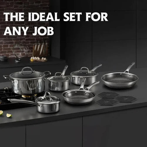 SnowClad 14-Piece Stainless Steel Cookware Set