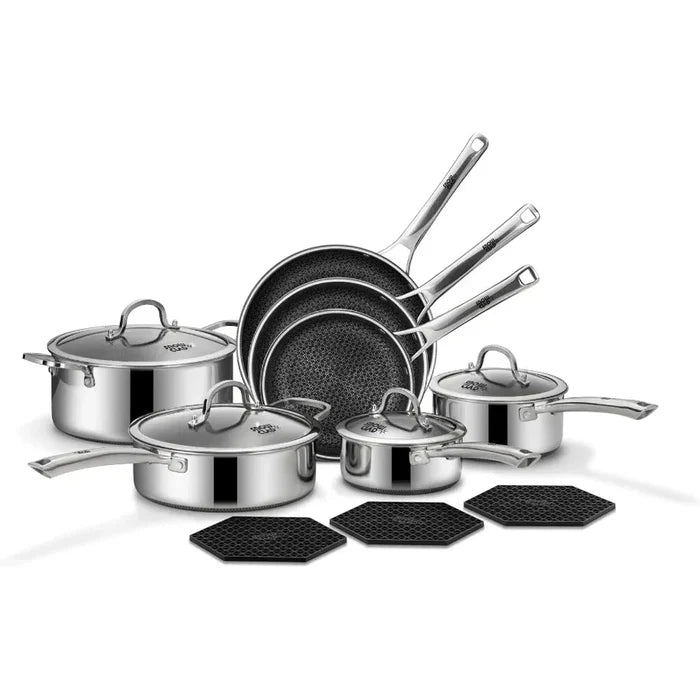 SnowClad 14-Piece Stainless Steel Cookware Set