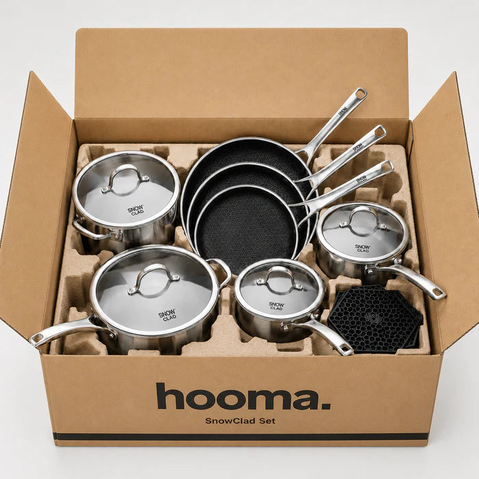 SnowClad 14-Piece Stainless Steel Cookware Set